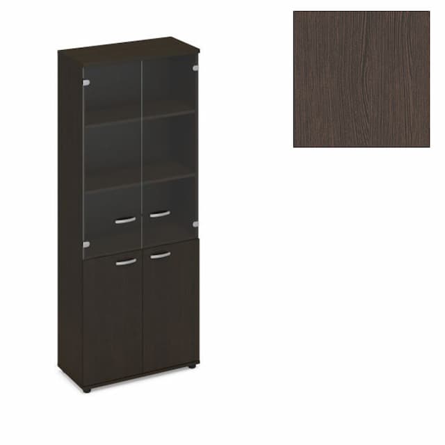 Шкаф стеклянные дверцы стенка ДСП Юнитекс А4 (78x43.4x193) А4 9390 ВТ венге