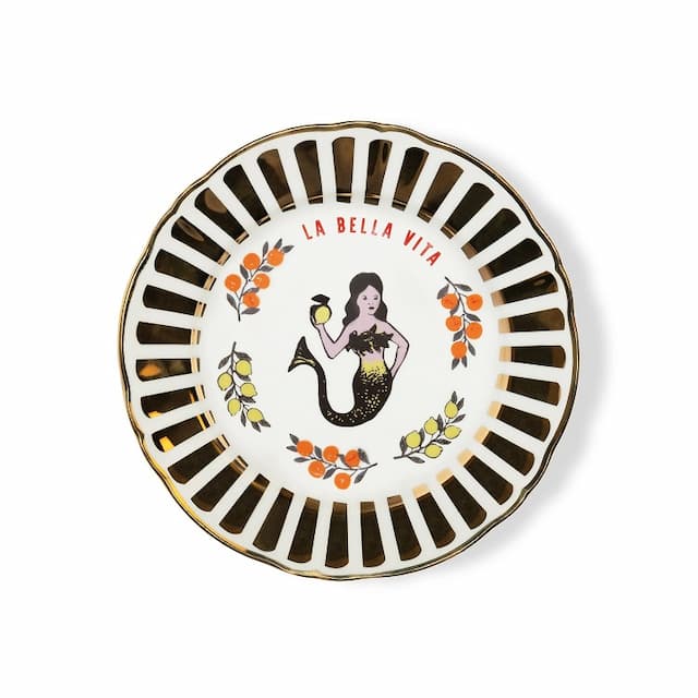 Тарелка декор Русалка D 20,5см Bitossi UN BUON RICORDO BEL02025 Sirenetta