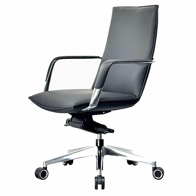 Кресло офисное Norden Parker LB HD-2216L (черная экокожа/алюминиевая база)