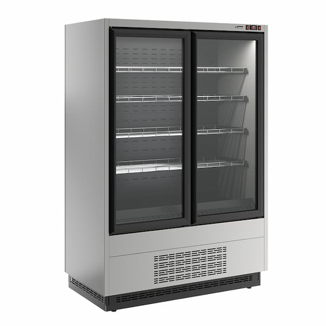 Витрина холодильная Carboma FC20-07 VL 1,3-1 0300 боковина металлическая (9006-9005) Cube 2 STANDARD фронт X5L