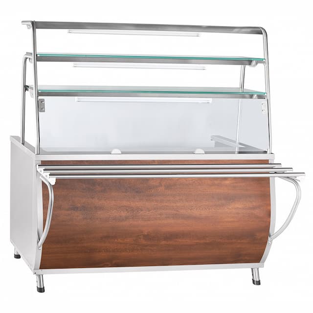 Мармит электрический Abat ПМЭС-70Т-01 (3 конфорки, 3 полки, подсветка, 1500 мм) кашир.