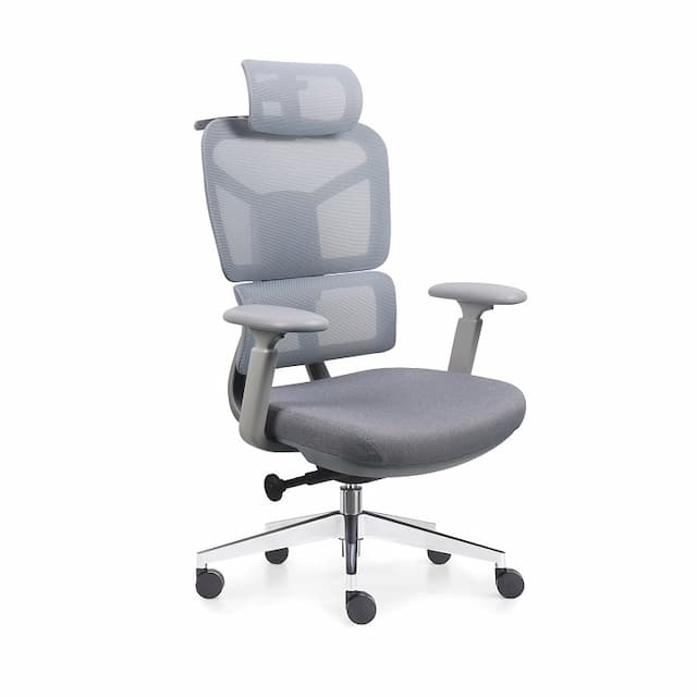 Кресло офисное Norden Michelin grey 872-7 (серая сетка/серая ткань/ база хром)