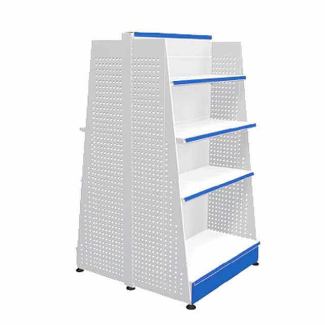 Стеллаж двусторонний с перфорированными торцевыми панелями Русь MAGMA СКД080