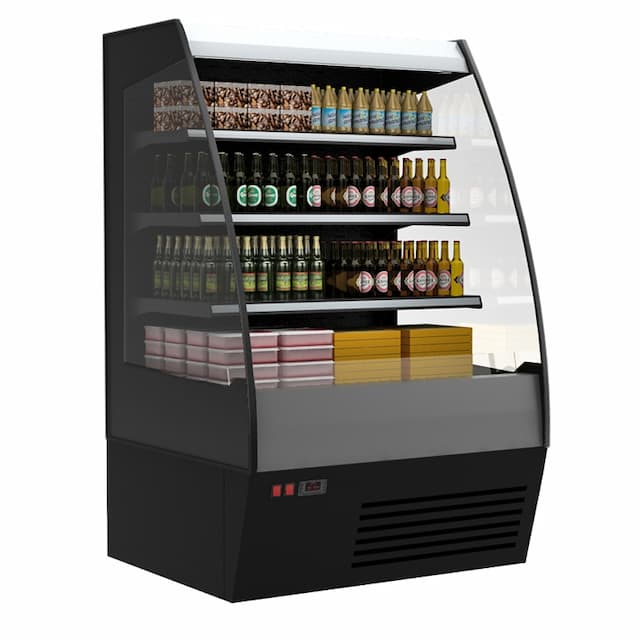 Витрина холодильная F16-08 VM 1,3-2 0200 тонир.cтеклопакет (Carboma 1600/875 ВХСп-1,3) (9005 цвет черный)